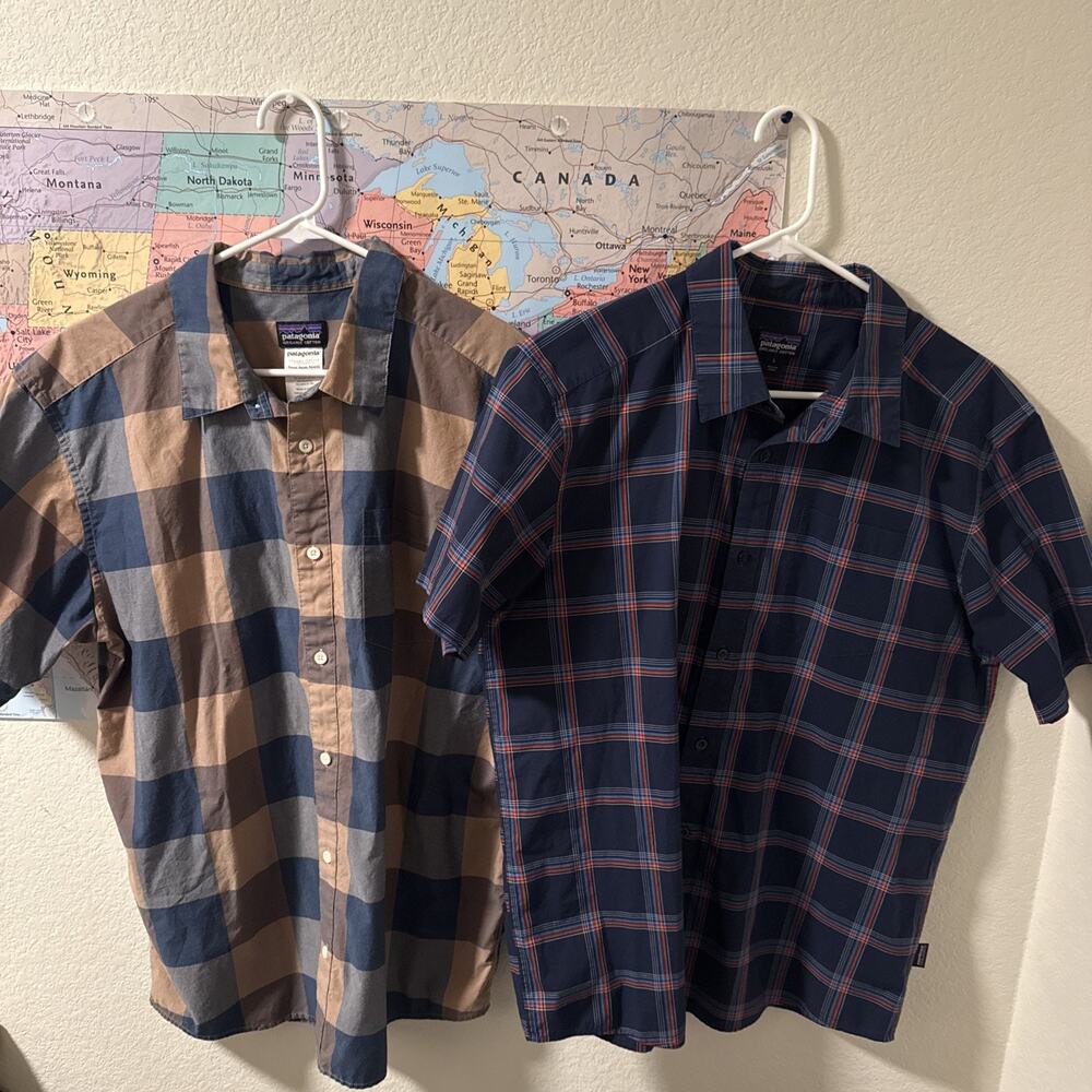 Patagonia Men’s Large Organic Cotton Button-up Shirts Bundle of 2